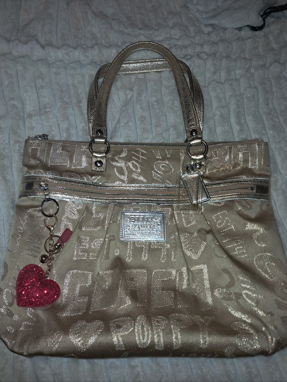 Coach Poppy Gold Handbag C1069-15301